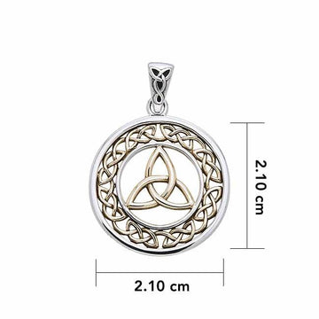 Trinity Knot Silver and 14K Gold Plated Pendant MPD711 - Jewelry